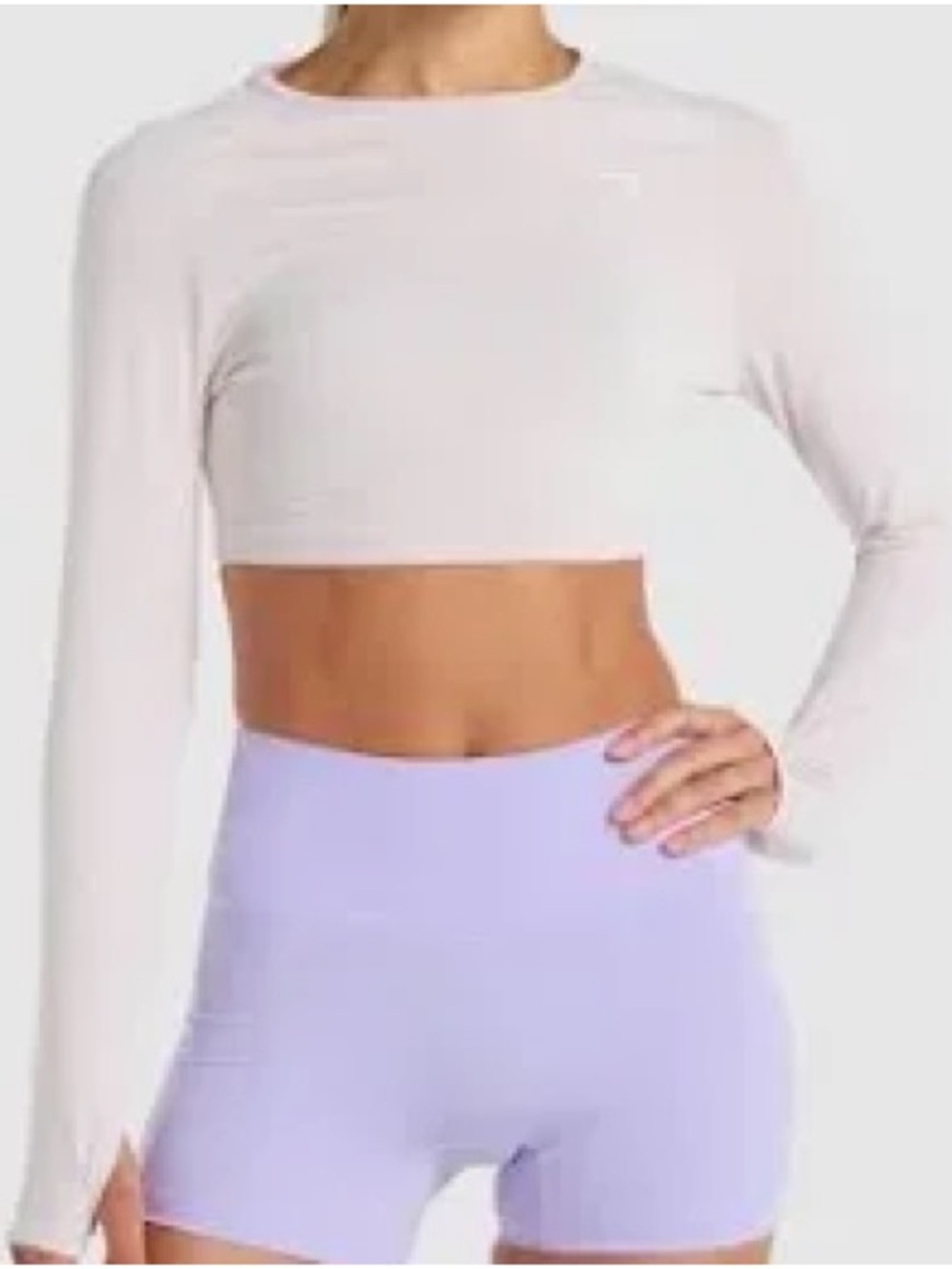 Gymshark Pale Blush Long Sleeve Cropped Top